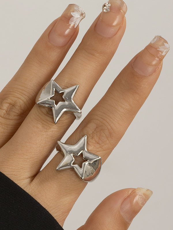 Adjustable Hollow Star Shape Normcore Rings Accessories