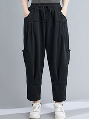 Casual Split-Joint Drawstring High Waisted Harem Pants