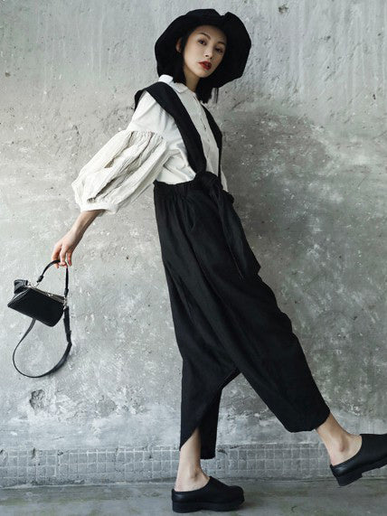 Solid Linen Loose Harem Pants