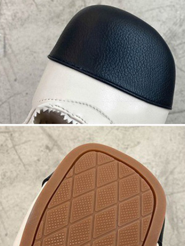 Leisure Contrast Color Split-Joint Flat Heel Loafer Shoes