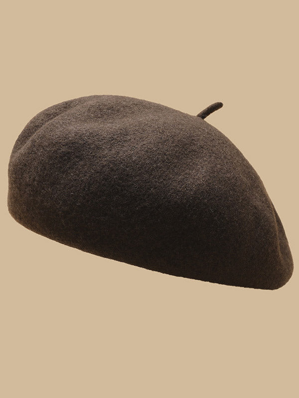 Simple Wool Solid Color Beret Hat