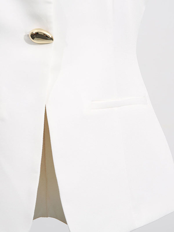 Buttoned Pockets Sleeveless Round-Neck Tank Top