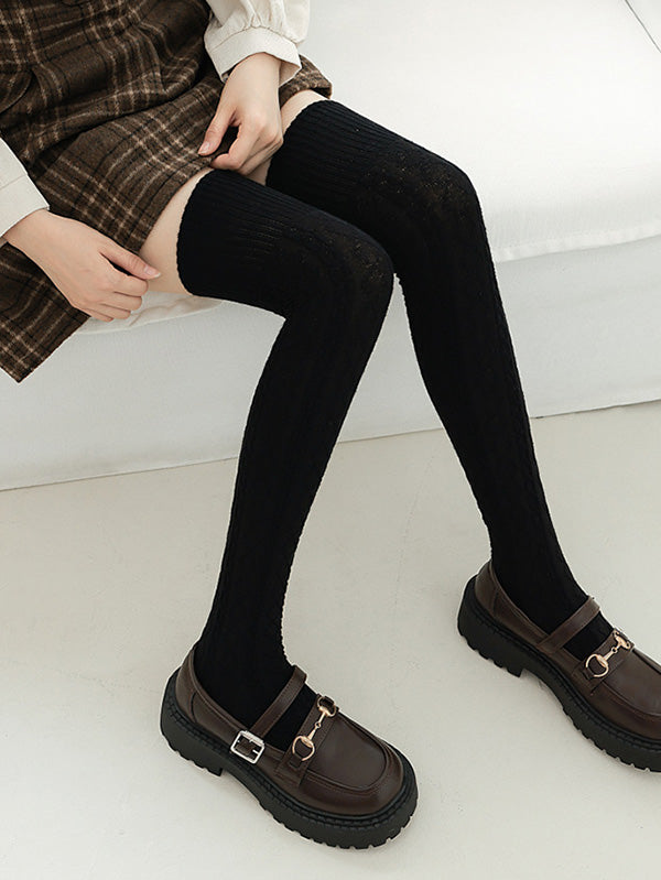Casual Skinny Split-Joint Solid Color Stockings Accessories