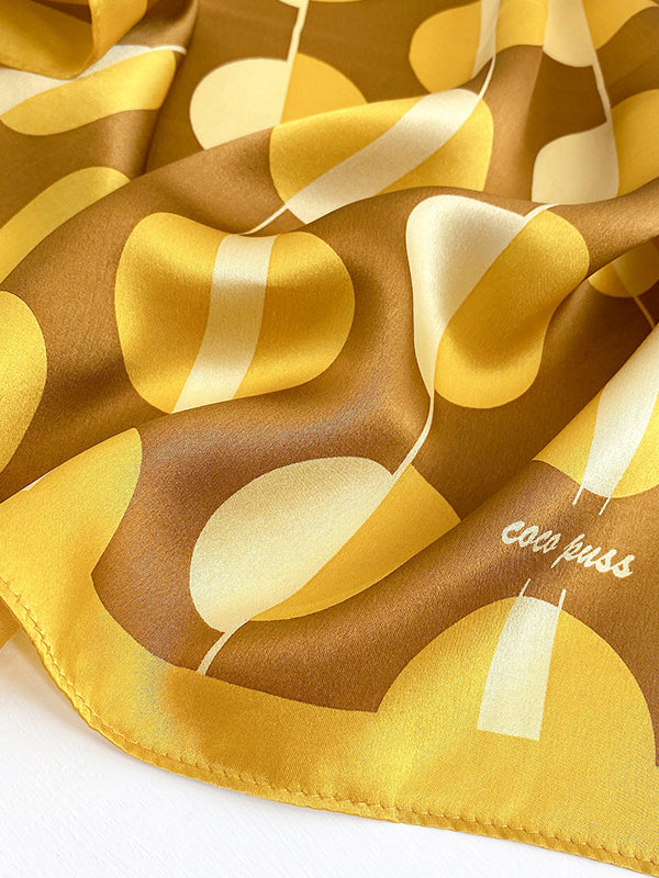 Urban Contrast Color Polka-Dot Scarf