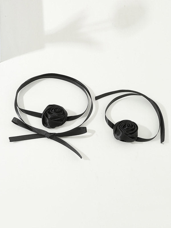Solid Color Three-Dimensional Flower Necklaces Accessories Bracelet Accessories
