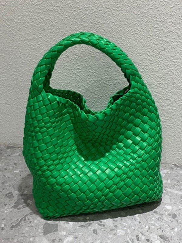 Solid Color Woven Handbags Bags