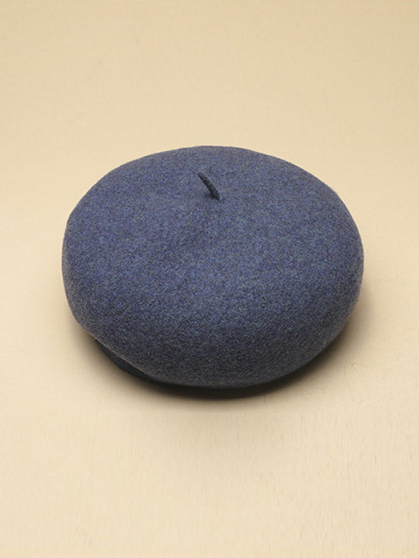 Simple Wool Solid Color Beret Hat
