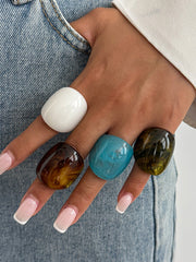 Geometric Shiny Irregularity Rings Accessories