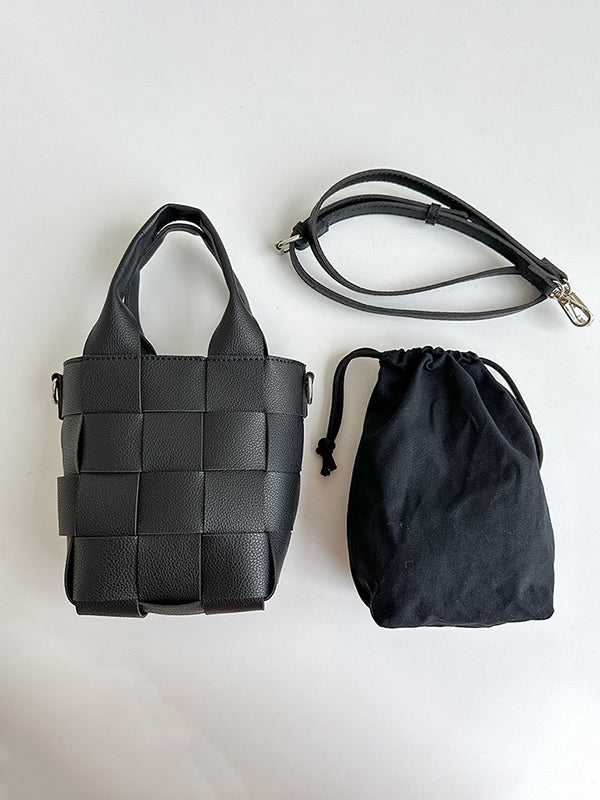 Solid Color Woven Handbags Crossbody Bags