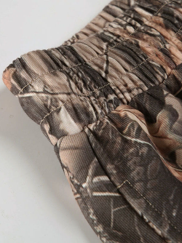 Drawstring Elasticity Printed High Waisted Loose Trousers Pants