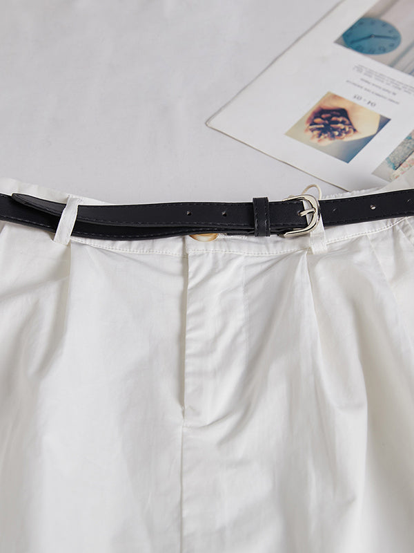 Pleated Split-Joint High Waisted Loose Skirts