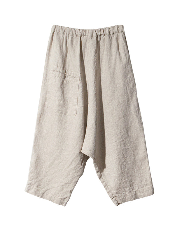 Elasticity Solid Color Loose Ninth Pants Casual Pants Bottoms