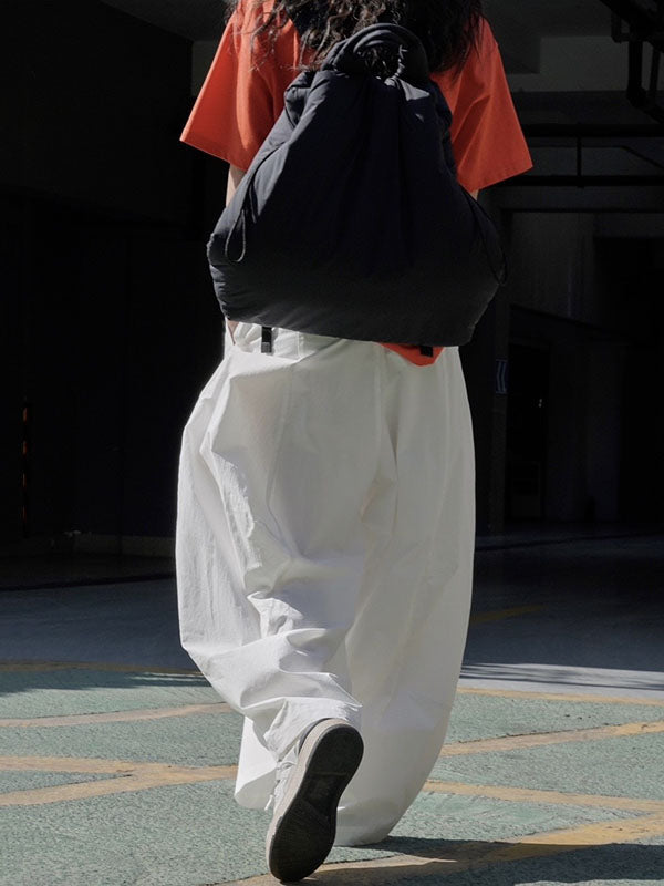 Solid Color Split-Joint Loose Wide Leg Trousers Casual Pants Bottoms