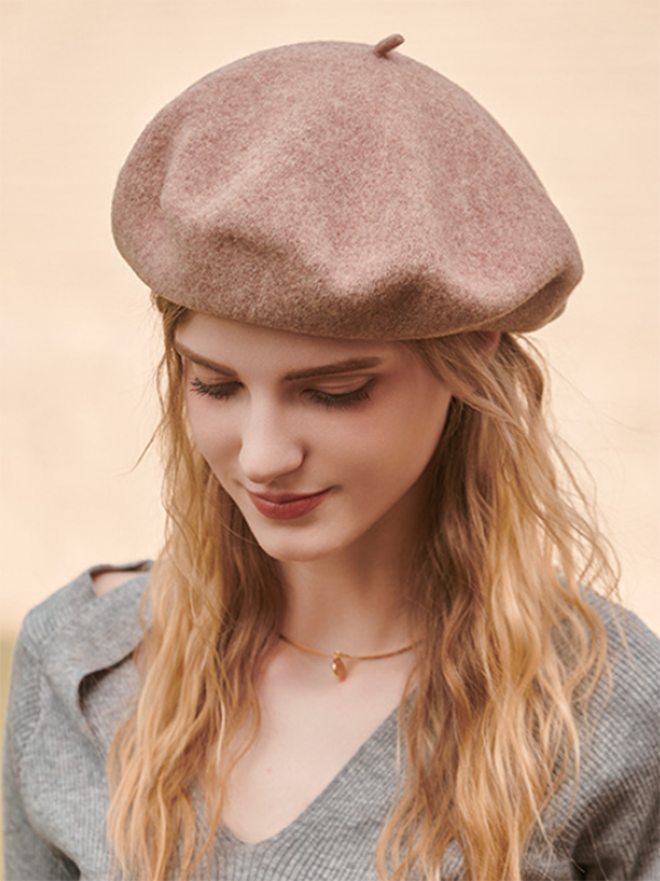 Simple Wool Solid Color Beret Hat