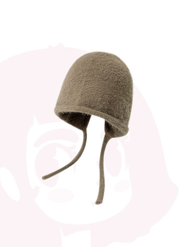 Keep Warm Solid Color Tied Hats&Caps