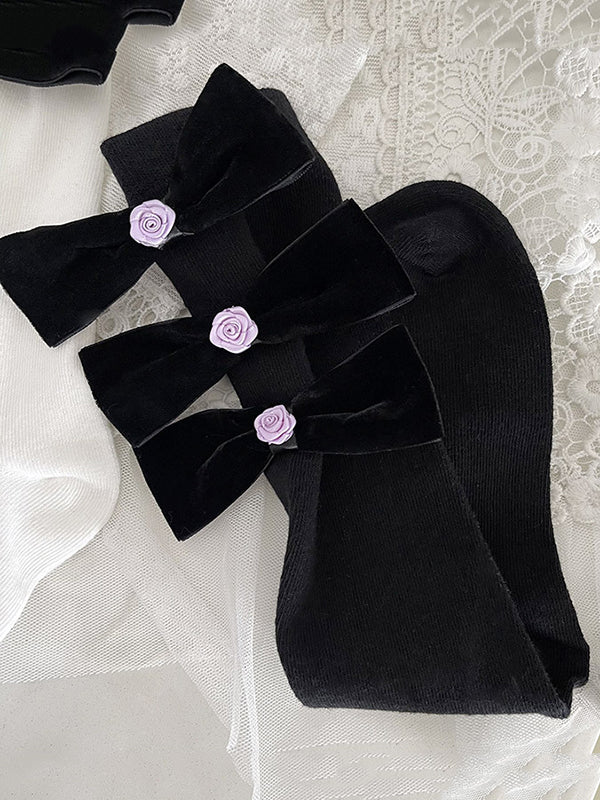 Bowknot Contrast Color Socks Accessories