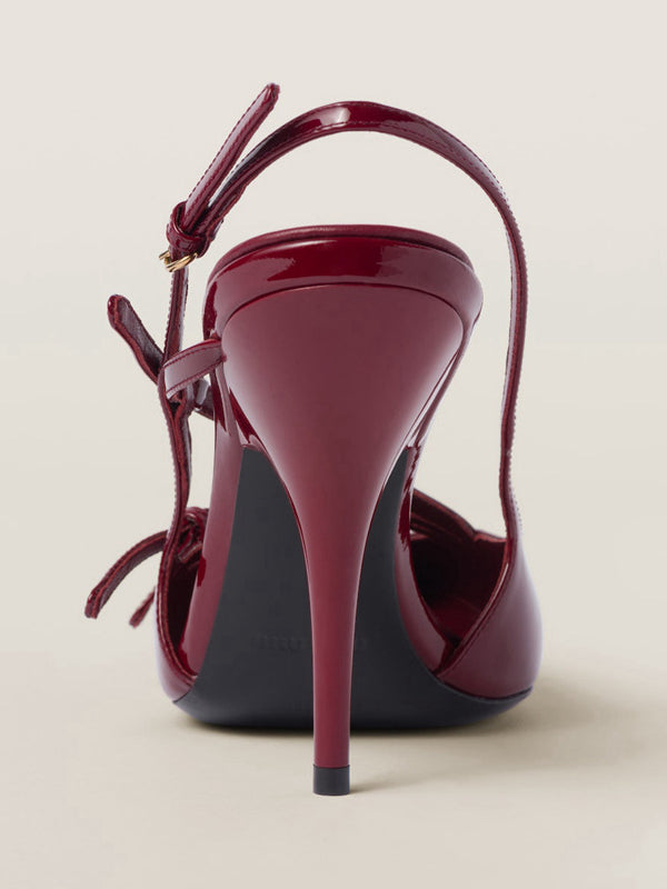 Belt Buckle Hollow Pointed-Toe Split-Joint Sling Shoes Pumps Sandals