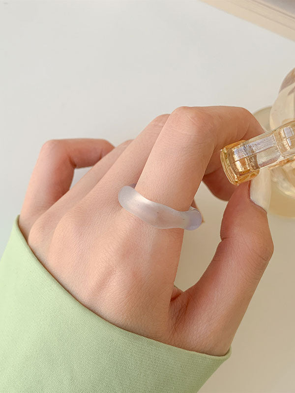 Casual Solid Color Geometric Rings Accessories