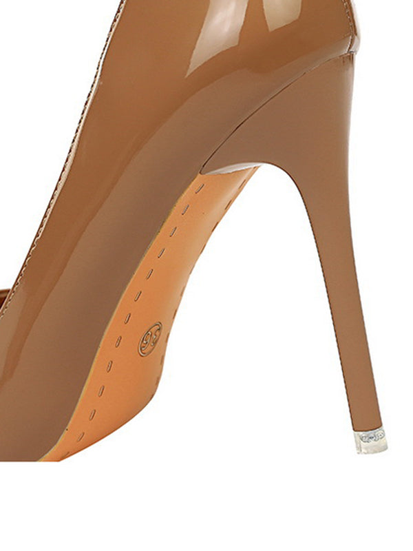 Solid Color Split-Joint Scarpin Salto Pumps