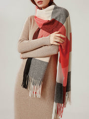 Keep Warm Plaid Tasseled Shawl&Scarf