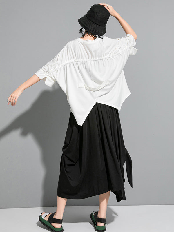 Original Solid Batwing Sleeve T-Shirts Tops