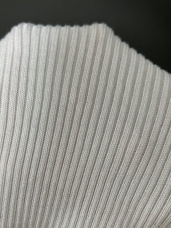 Buttoned Contrast Color Ruffled Bodycon High Waisted V-Neck Mini Dresses Knit Dresses