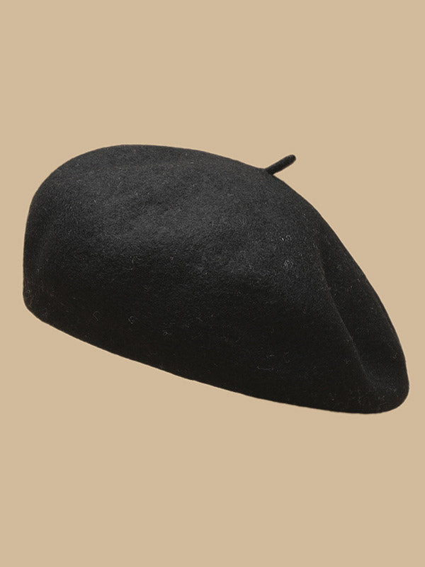 Simple Wool Solid Color Beret Hat