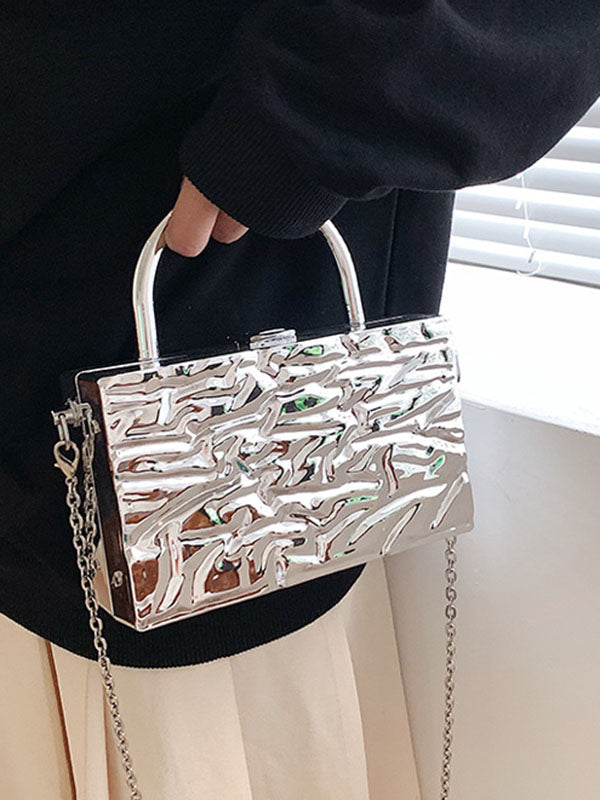 Chains Solid Color Handbags Crossbody Bags