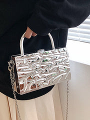 Chains Solid Color Handbags Crossbody Bags