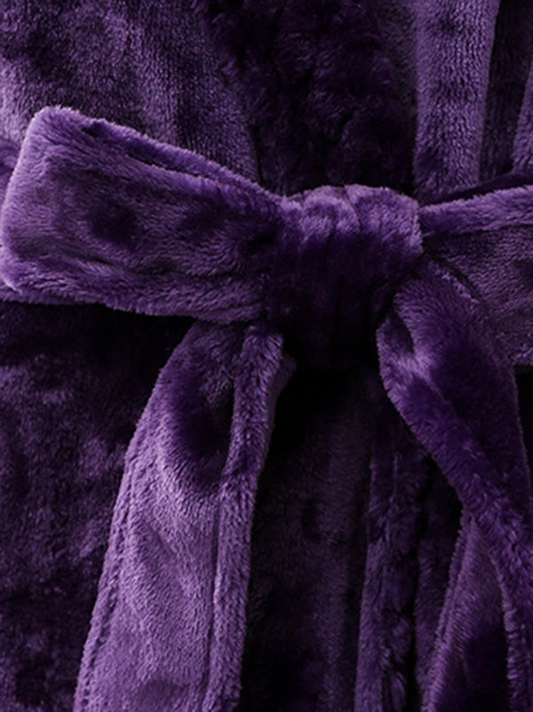 Comfortable Solid Bandage Pajama Robe