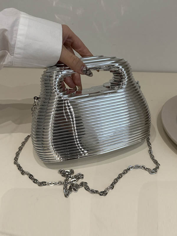 Geometric Shiny Zipper Handbags Crossbody Bags