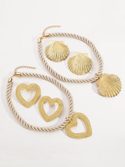 Heart Shape Necklaces Accessories + Drop Earrings
