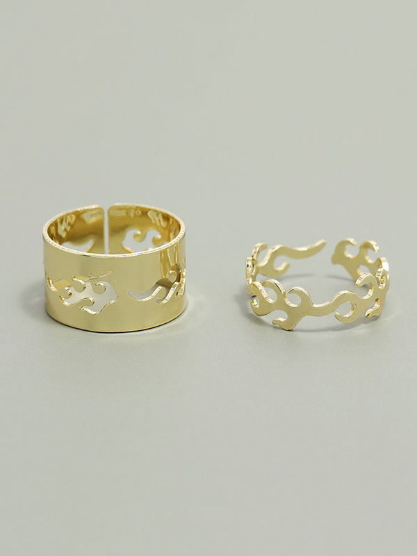Punk Fire Shape Rings Accessories