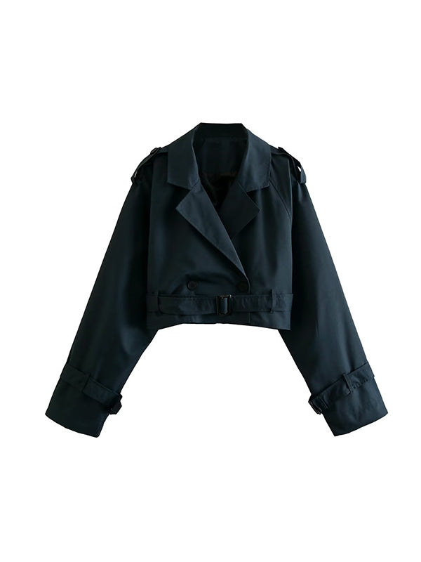Split-Joint Long Sleeves Loose Lapel Jackets