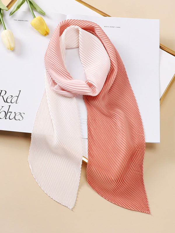 Casual Pleated Contrast Color Shawl&Scarf