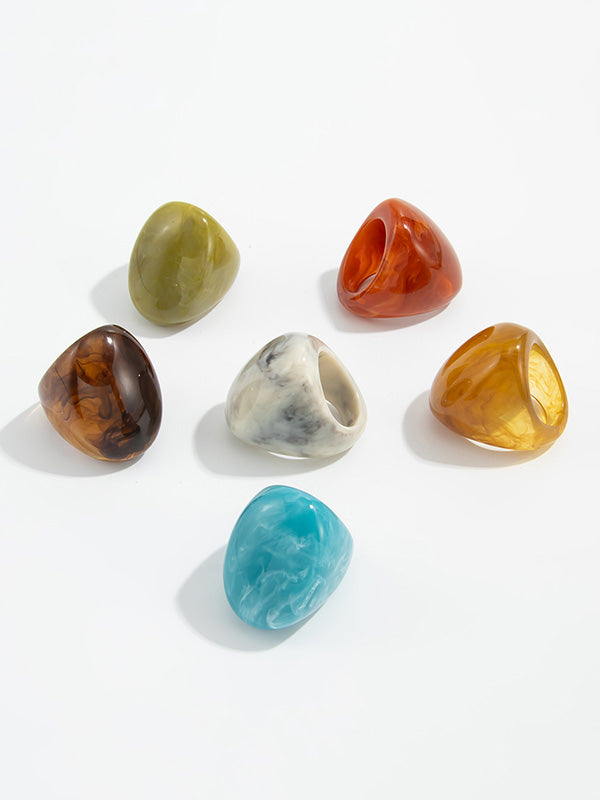 Geometric Shiny Irregularity Rings Accessories