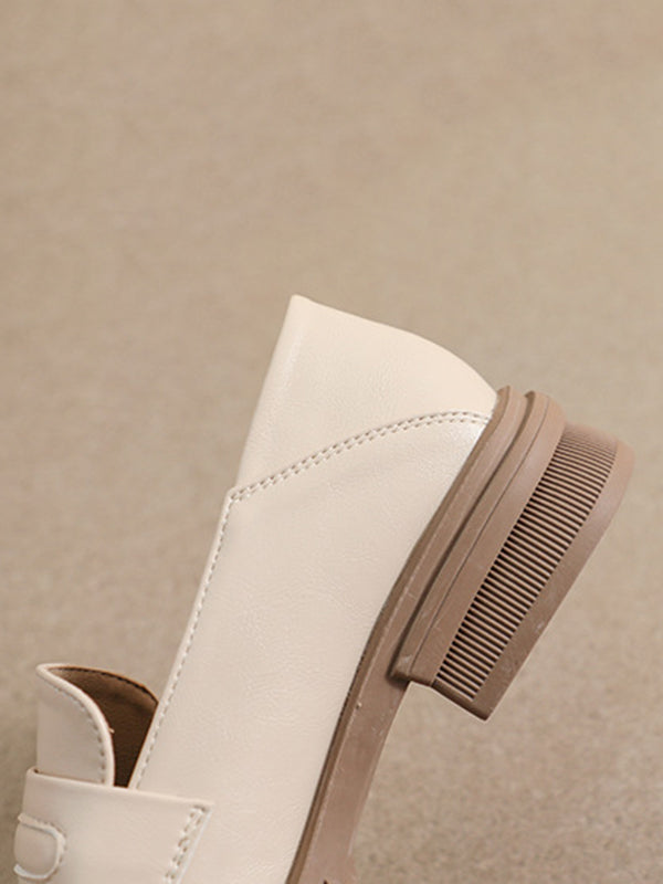 Round-Toe Split-Joint Platform Shoes Loafers