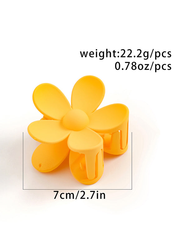 Flower Shape Solid Color Hair Clips