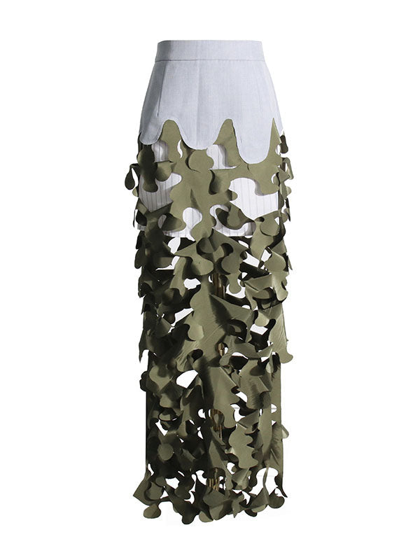 Asymmetric Split-Joint Split-Side Zipper High Waisted Loose Skirts Bottoms
