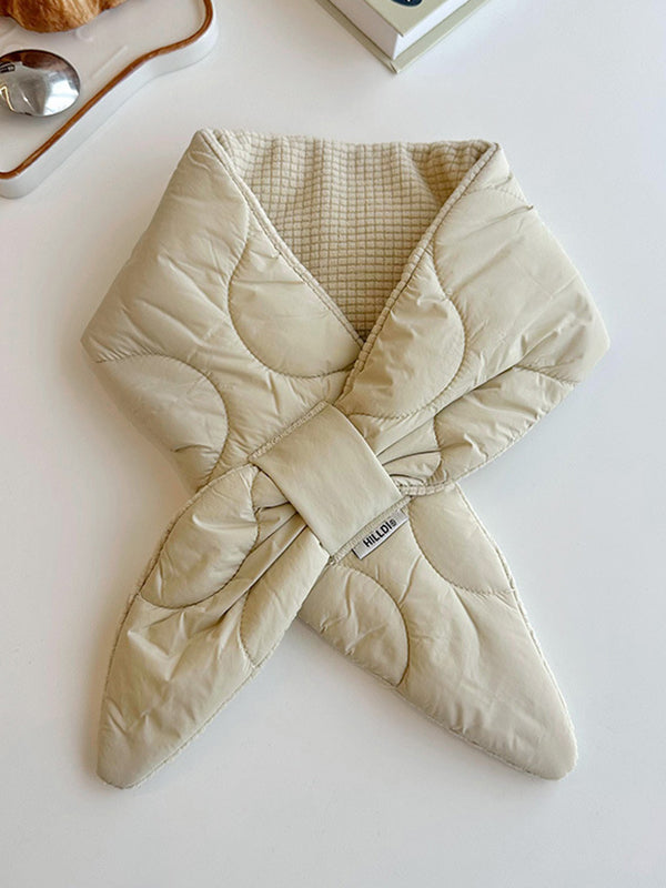 Keep Warm Solid Color Padded Scarf