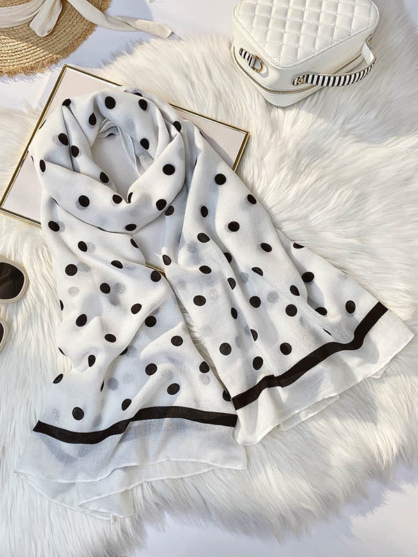 Polka-Dot Ramie Cotton Scarf