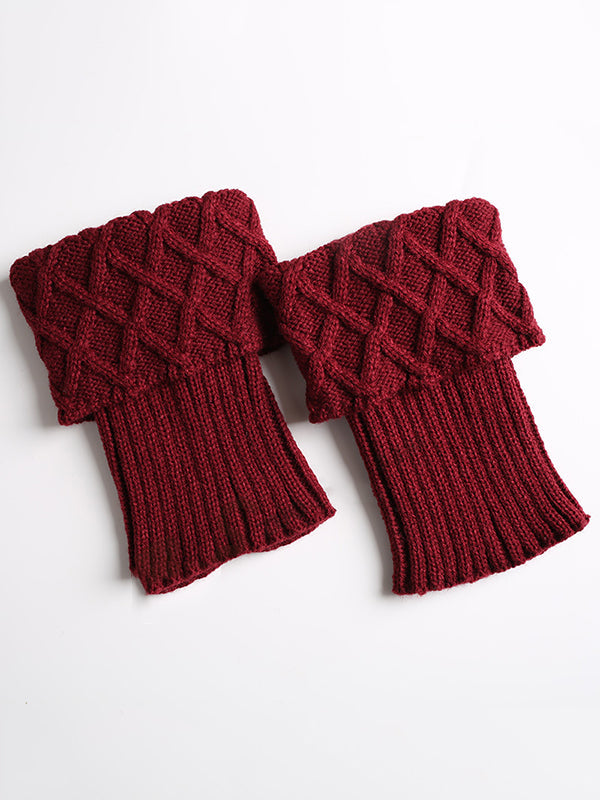 Original Creation Keep Warm Jacquard Solid Color Leg Warmers Accessories