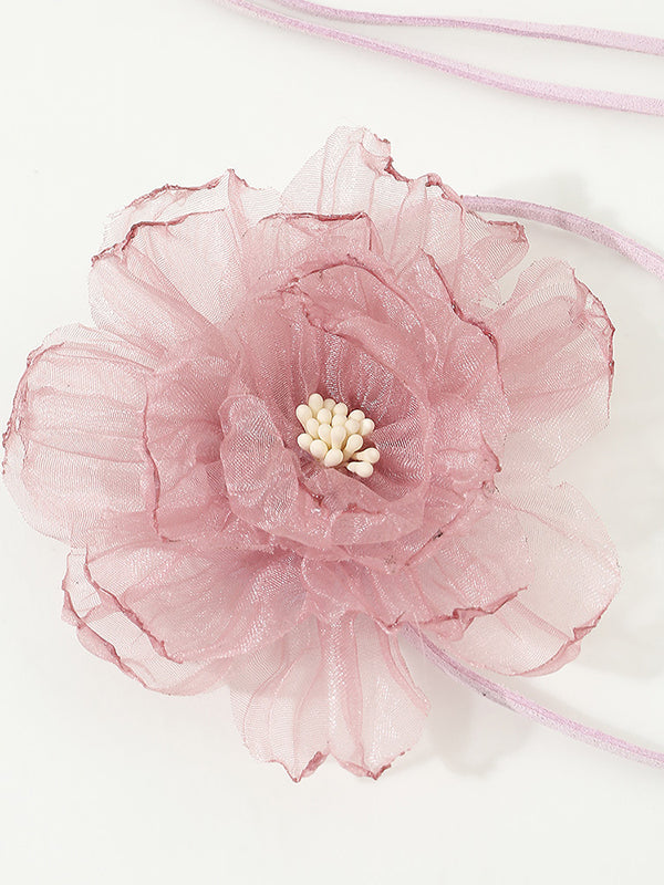 Flower Shape Gauze Necklaces Accessories Dainty Necklace