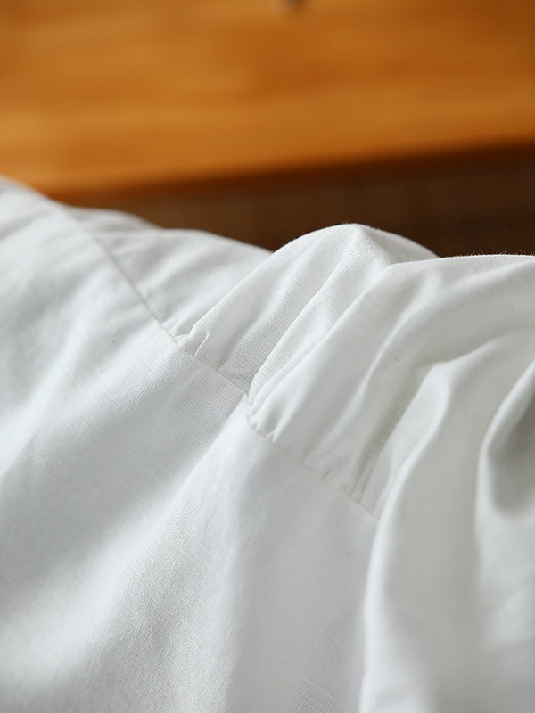 Contrast Color Feathers Printed Long Sleeves Loose Lapel Blouses