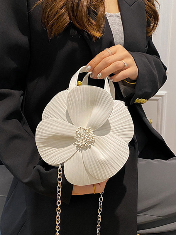 Flower Shape Pleated Split-Joint Tote Bags Handbags Crossbody Bags Bags