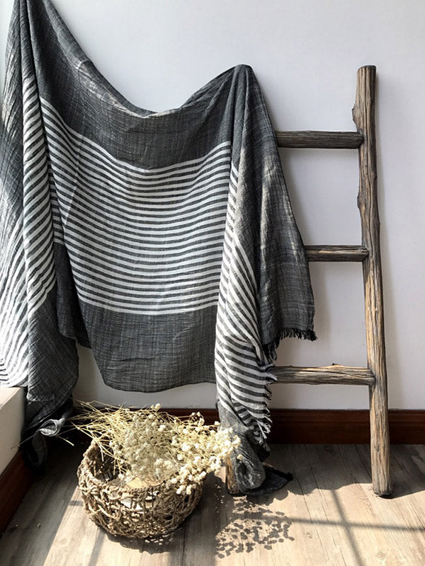 Tassels Stripe Cape Scarf