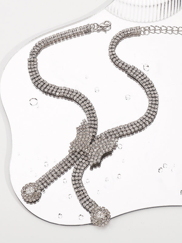 Butterfly Shape Geometric Rhine Stones Necklaces Accessories