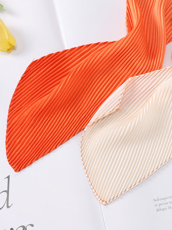 Casual Pleated Contrast Color Shawl&Scarf