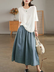 Artistic Retro Loose Wide Legs Elasticity Jean Pants