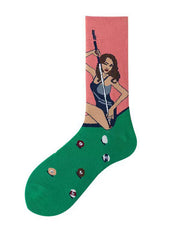 Contrast Color Figure Split-Joint Sweat-Absorbing Socks Accessories